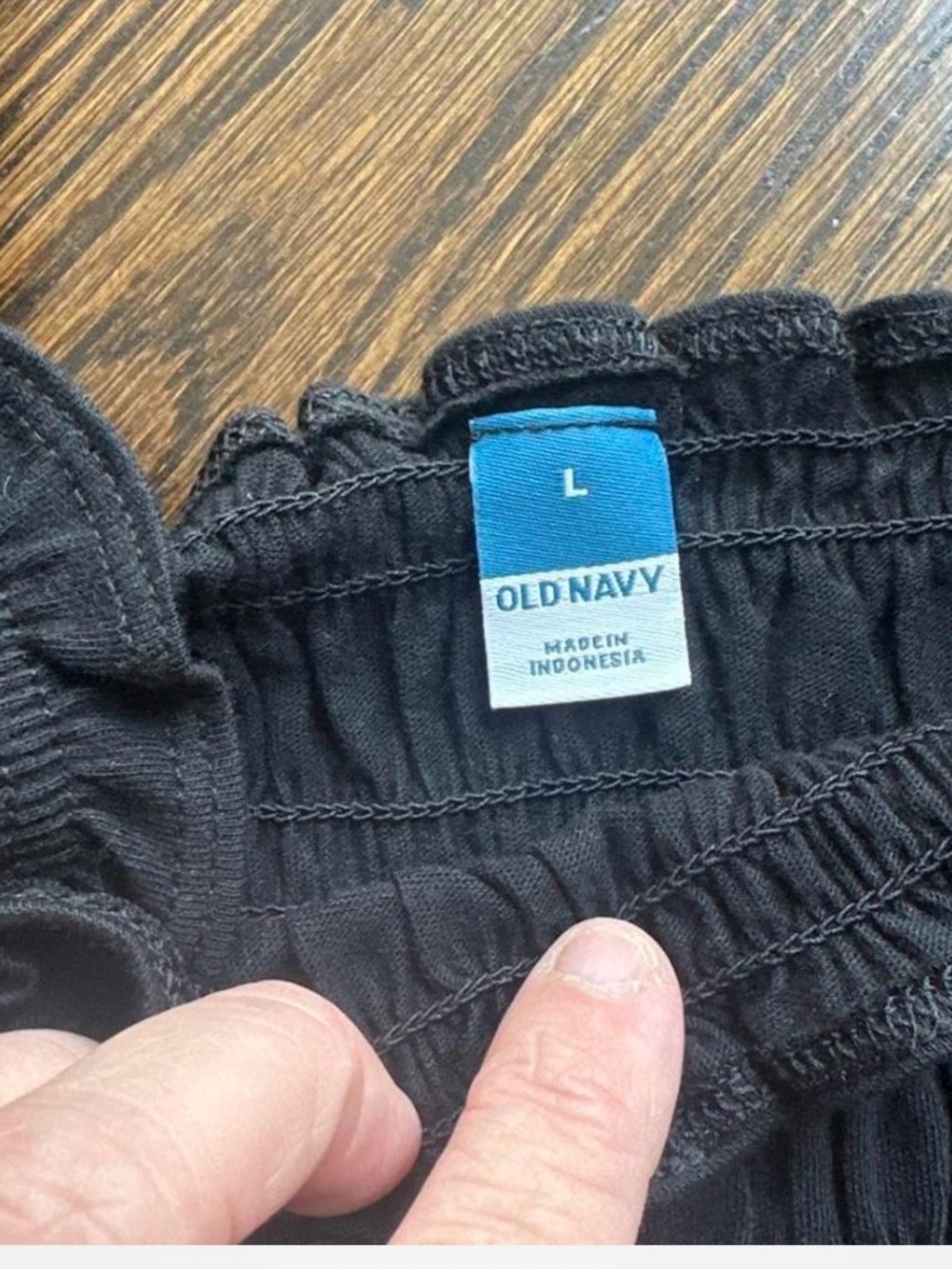 Old Navy Black Smocked Ruffle Tank - Picture 2 of 2